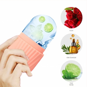 Tăviță de gheață pentru față din silicon, Tăviță de masaj pentru gheață, Stil neregulat, Eliberare ușoară (Material: Silicon; Categorie: Tăviță de gheață)