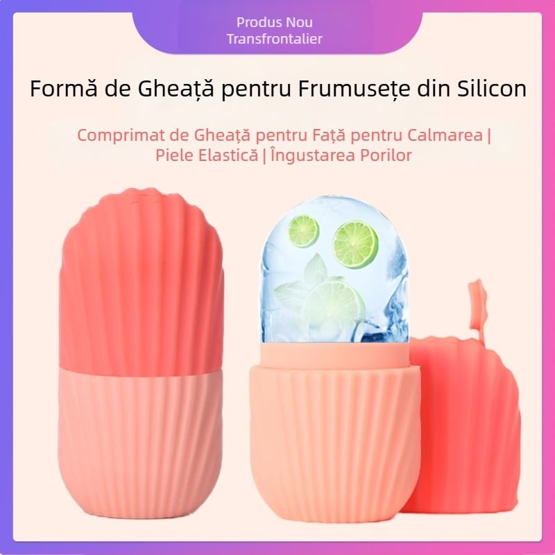 Tăviță de gheață pentru față din silicon, Tăviță de masaj pentru gheață, Stil neregulat, Eliberare ușoară (Material: Silicon; Categorie: Tăviță de gheață)
