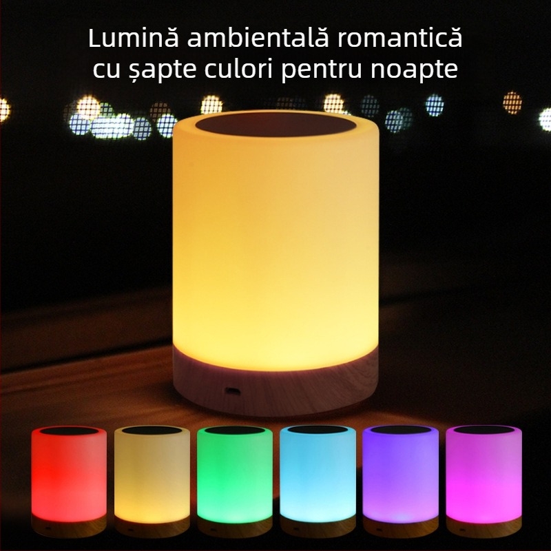Lumină de noapte cu baterie încorporată, abajur din sticlă, întrerupător cu buton, control inteligent, tensiune ≤36V