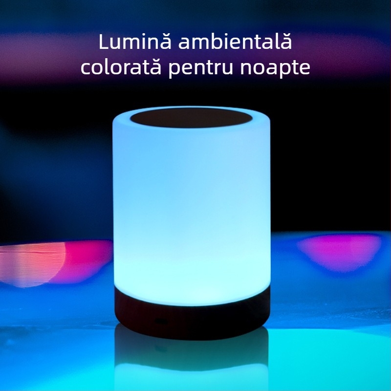 Lumină de noapte cu baterie încorporată, abajur din sticlă, întrerupător cu buton, control inteligent, tensiune ≤36V