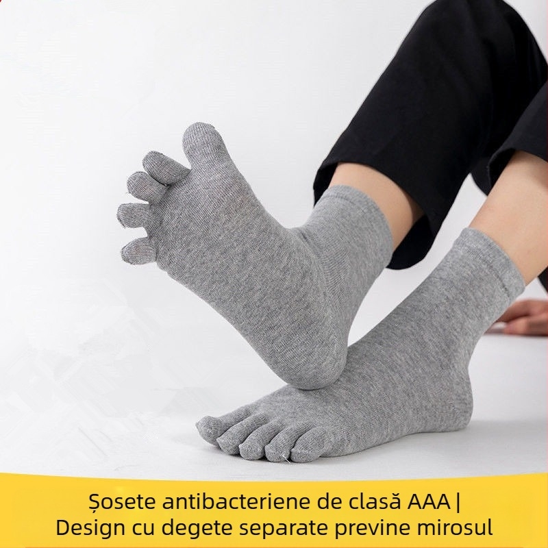 Șosete de yoga cu degete din bumbac, respirante, antibacteriene, absorbante de transpirație, deodorante, unisex, patru anotimpuri