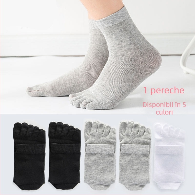Șosete de yoga cu degete din bumbac, respirante, antibacteriene, absorbante de transpirație, deodorante, unisex, patru anotimpuri