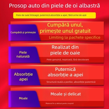 Prosop Errifan pentru curățarea mașinii, piele întoarsă de oaie, absorbant îngroșat