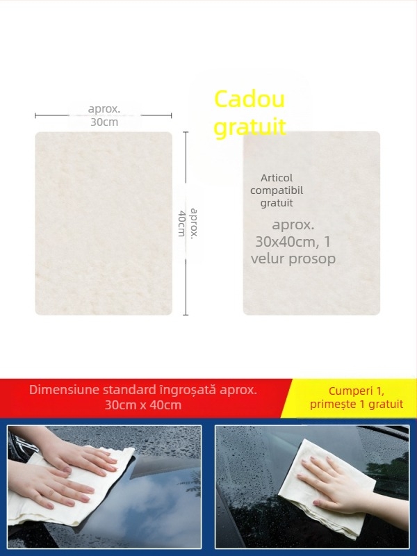 Prosop Errifan pentru curățarea mașinii, piele întoarsă de oaie, absorbant îngroșat