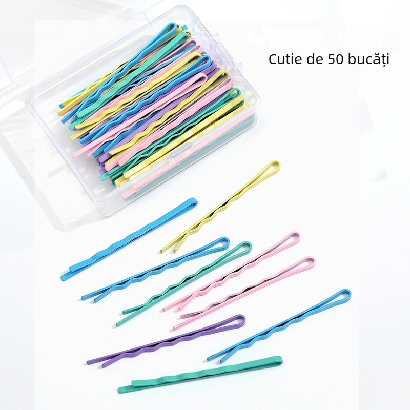 Clip de păr negru cu design valuri, clips lateral, BB clip simplu pentru copii