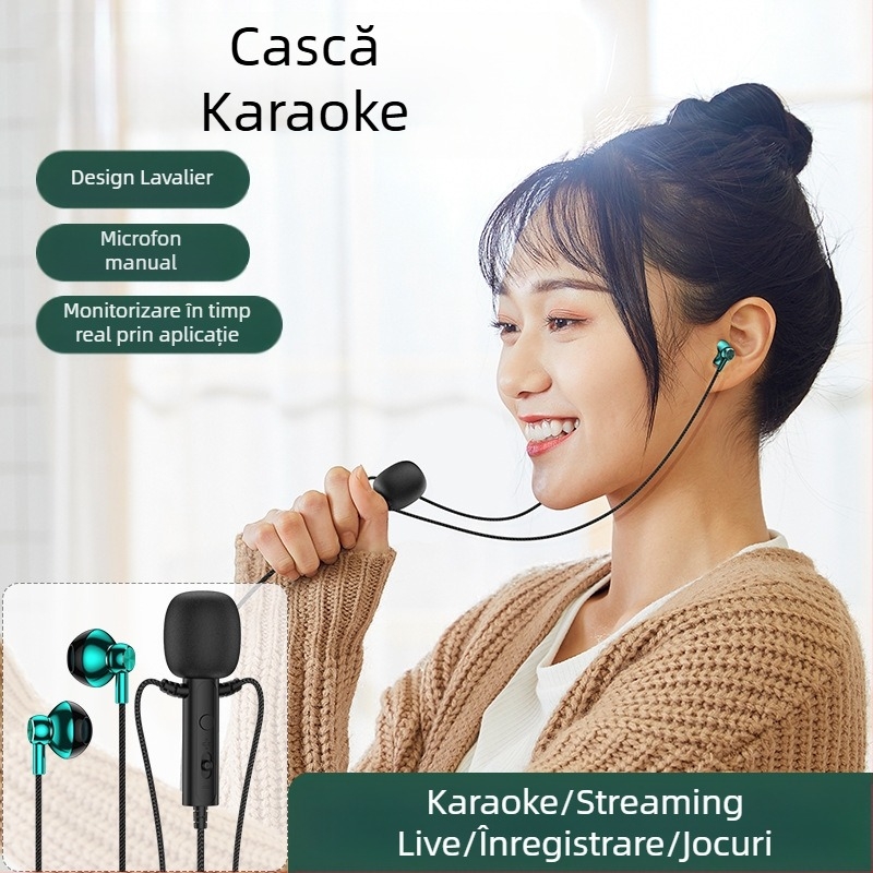 KCKZ C91 Cască Lavalier cu mufă Type-C/3.5 mm, difuzor 14.2 mm, cablu 1.5 m, microfon încorporat, 20–20000 Hz