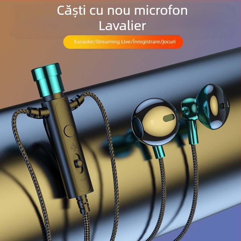 KCKZ C91 Cască Lavalier cu mufă Type-C/3.5 mm, difuzor 14.2 mm, cablu 1.5 m, microfon încorporat, 20–20000 Hz