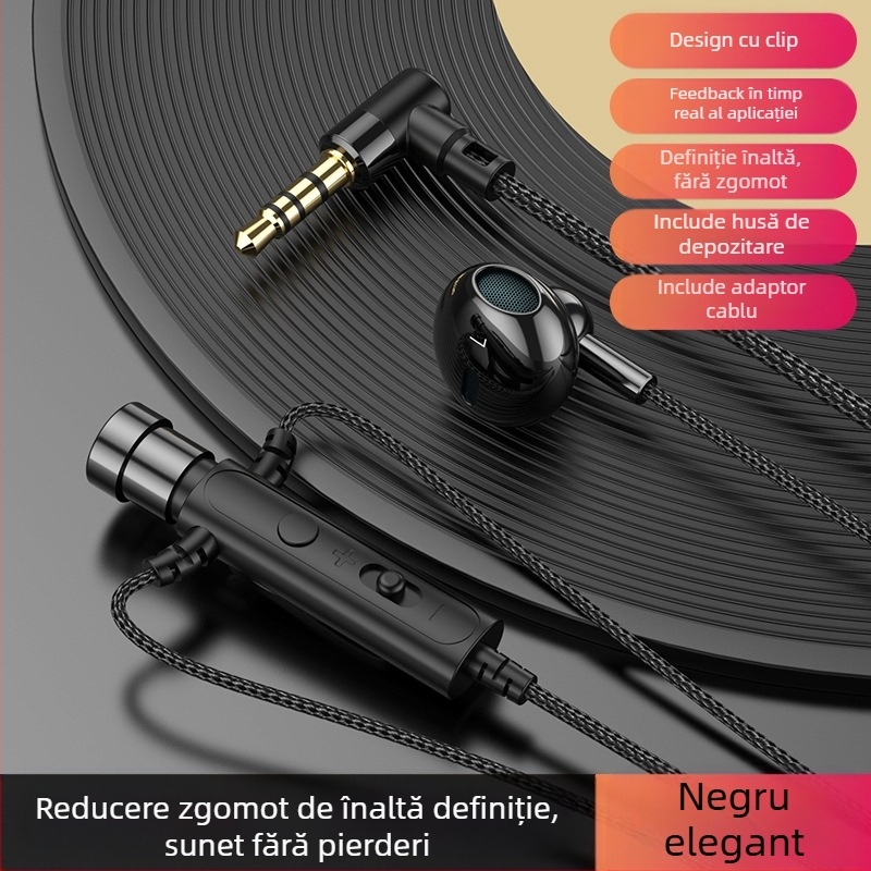 KCKZ C91 Cască Lavalier cu mufă Type-C/3.5 mm, difuzor 14.2 mm, cablu 1.5 m, microfon încorporat, 20–20000 Hz