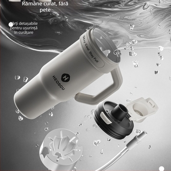 Ceașcă universală de băut cu pai, strecurător de ceai și design Ice Mug pentru adulți