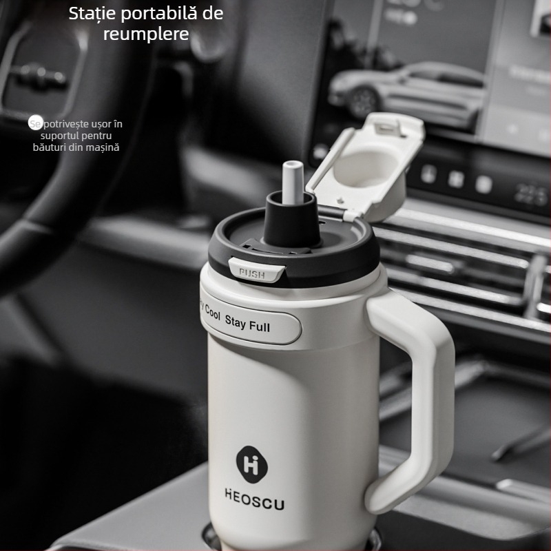 Ceașcă universală de băut cu pai, strecurător de ceai și design Ice Mug pentru adulți