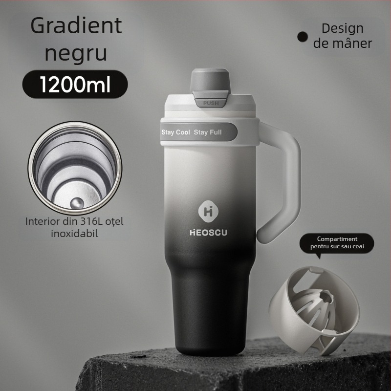 Ceașcă universală de băut cu pai, strecurător de ceai și design Ice Mug pentru adulți