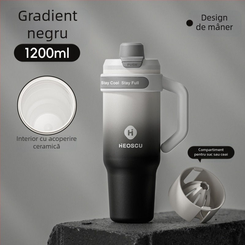 Ceașcă universală de băut cu pai, strecurător de ceai și design Ice Mug pentru adulți