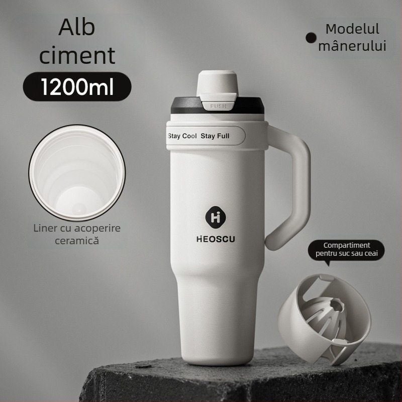 Ceașcă universală de băut cu pai, strecurător de ceai și design Ice Mug pentru adulți