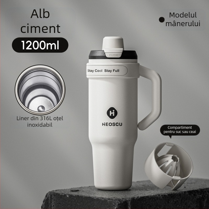 Ceașcă universală de băut cu pai, strecurător de ceai și design Ice Mug pentru adulți