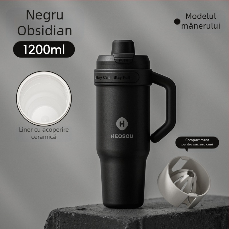 Ceașcă universală de băut cu pai, strecurător de ceai și design Ice Mug pentru adulți