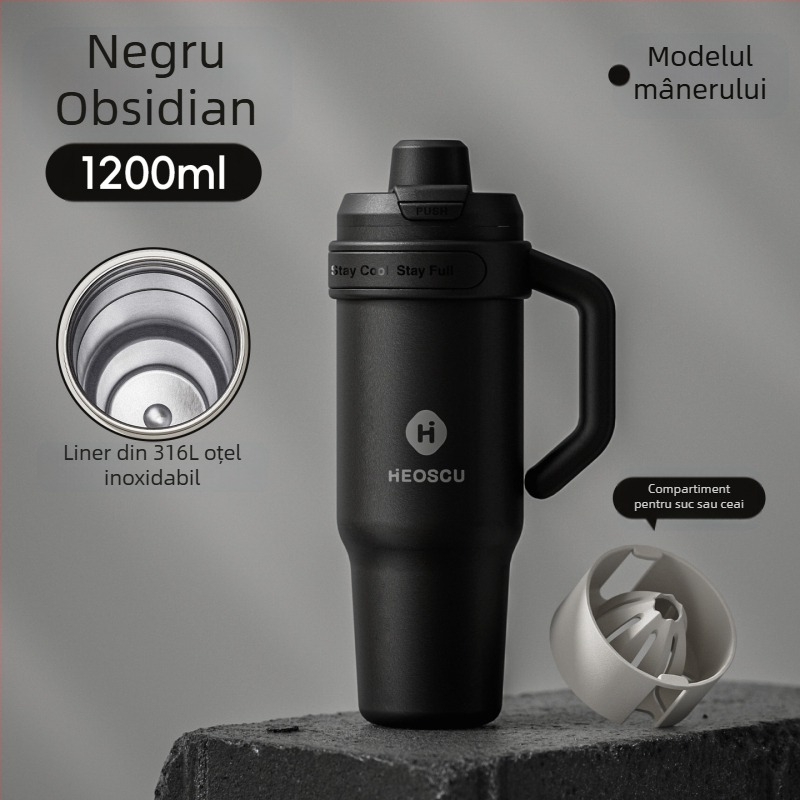 Ceașcă universală de băut cu pai, strecurător de ceai și design Ice Mug pentru adulți