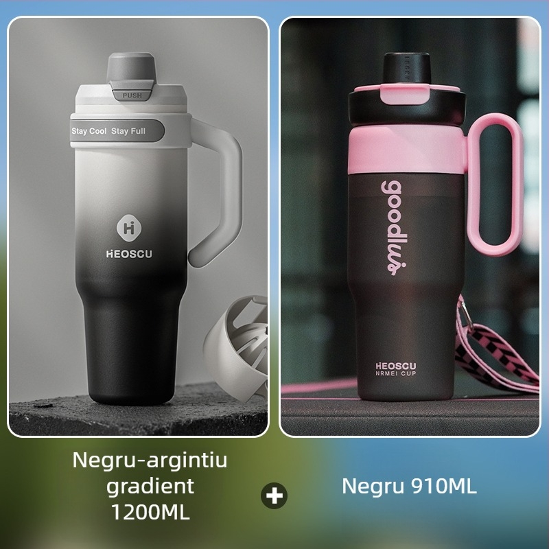 Ceașcă universală de băut cu pai, strecurător de ceai și design Ice Mug pentru adulți