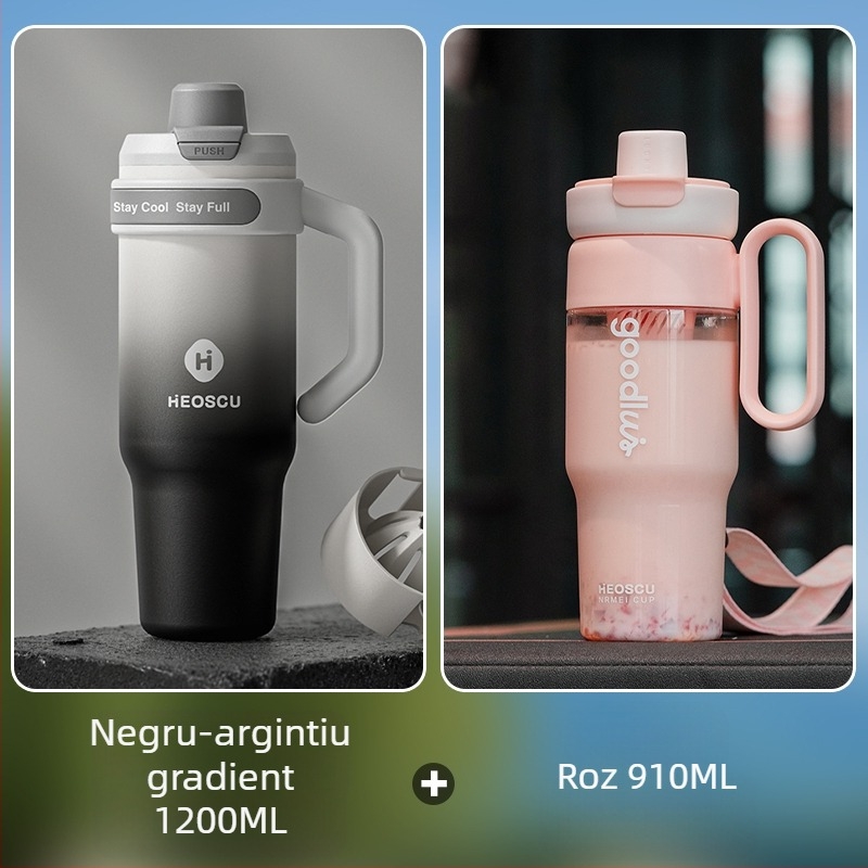 Ceașcă universală de băut cu pai, strecurător de ceai și design Ice Mug pentru adulți