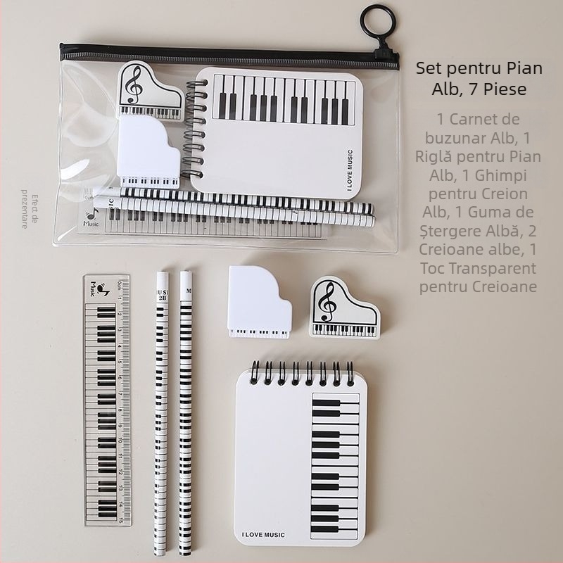 Penar cu Note Muzicale – Set creativ pentru elevi din învățământul primar, inspirat de partituri de pian (Brand: Other; Cod produs: w683421023308; Cadou: Nu; Licență IP: Nu)