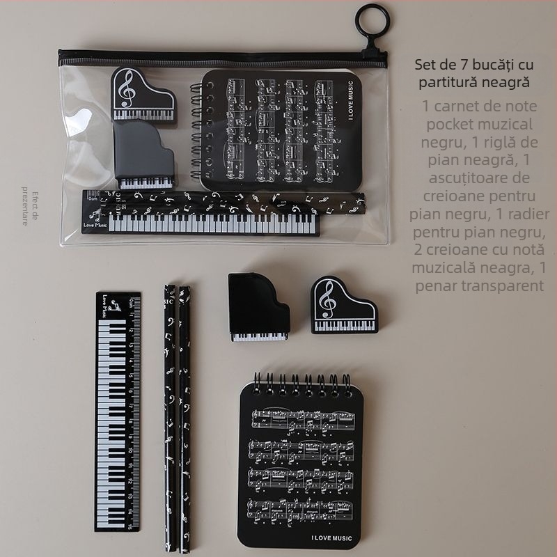 Penar cu Note Muzicale – Set creativ pentru elevi din învățământul primar, inspirat de partituri de pian (Brand: Other; Cod produs: w683421023308; Cadou: Nu; Licență IP: Nu)