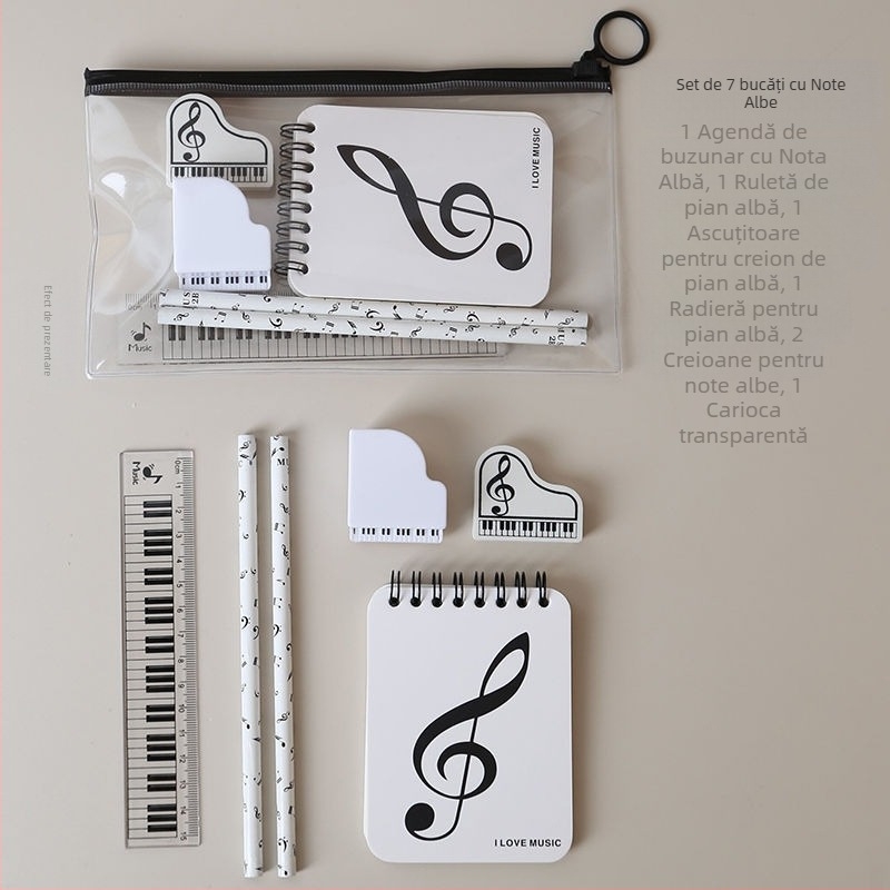 Penar cu Note Muzicale – Set creativ pentru elevi din învățământul primar, inspirat de partituri de pian (Brand: Other; Cod produs: w683421023308; Cadou: Nu; Licență IP: Nu)