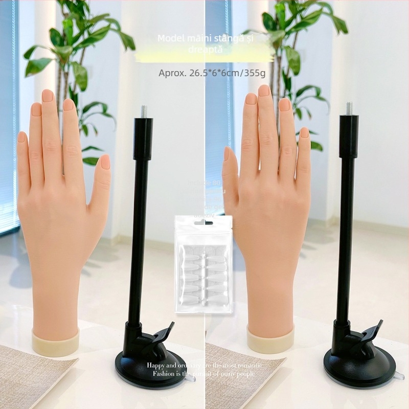 Model de mână pentru practică de manichiură, degete moi și flexibile — afișaj pentru unghii, instrument de artă a unghiilor