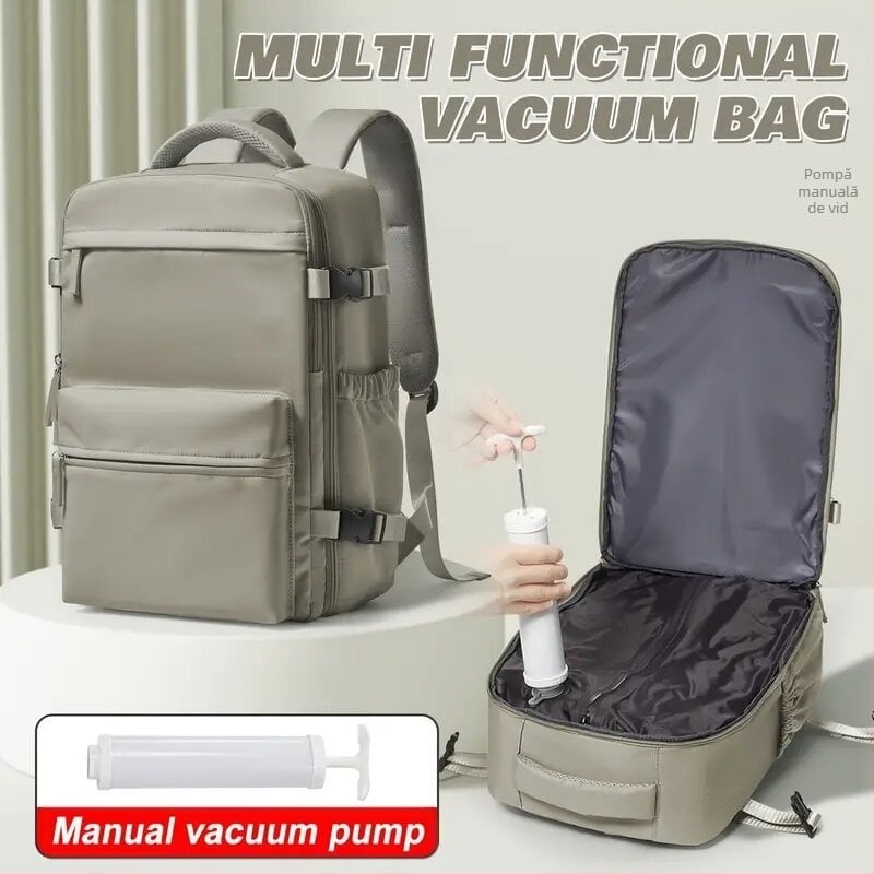 Rucsac unisex cu compresie prin vid pentru călătorii de afaceri — geantă multifuncțională pentru laptop de 16 inch, impermeabil, 36–55 L