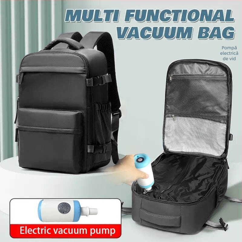 Rucsac unisex cu compresie prin vid pentru călătorii de afaceri — geantă multifuncțională pentru laptop de 16 inch, impermeabil, 36–55 L