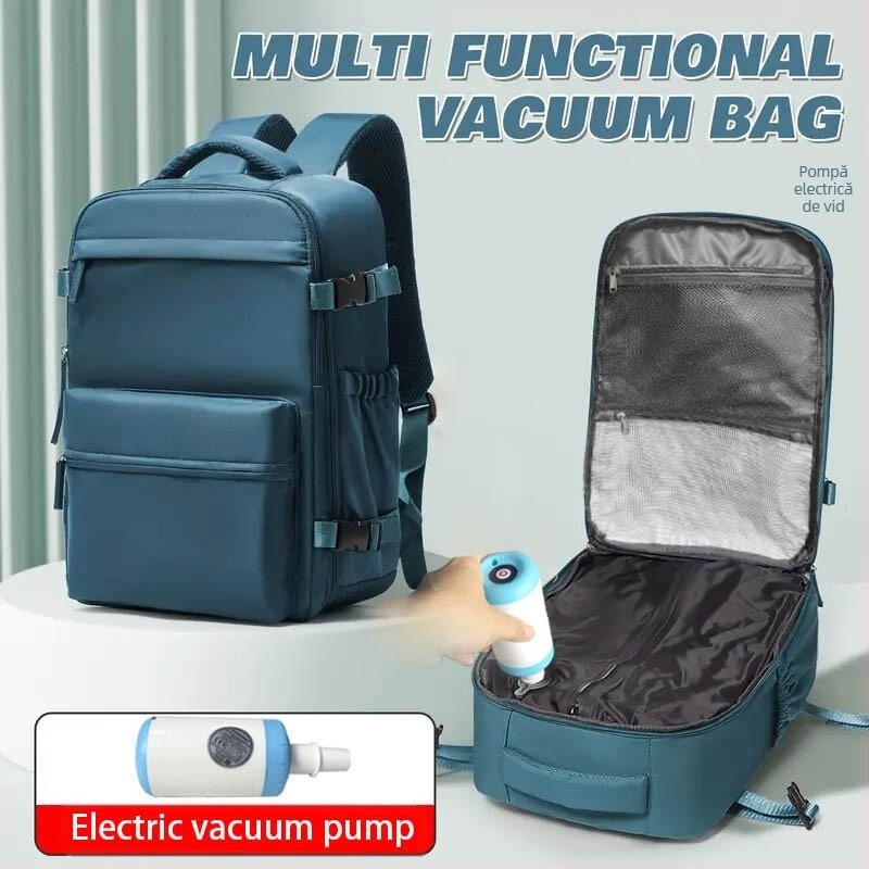Rucsac unisex cu compresie prin vid pentru călătorii de afaceri — geantă multifuncțională pentru laptop de 16 inch, impermeabil, 36–55 L