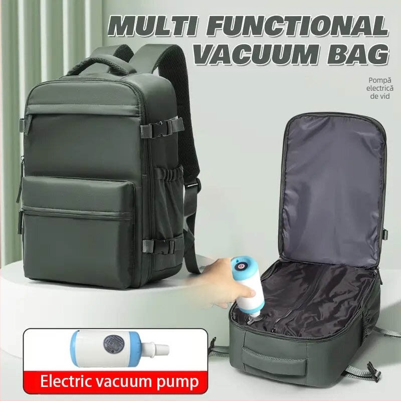 Rucsac unisex cu compresie prin vid pentru călătorii de afaceri — geantă multifuncțională pentru laptop de 16 inch, impermeabil, 36–55 L