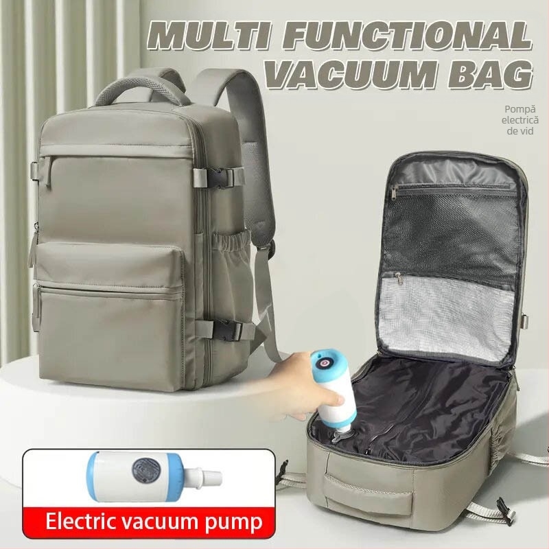 Rucsac unisex cu compresie prin vid pentru călătorii de afaceri — geantă multifuncțională pentru laptop de 16 inch, impermeabil, 36–55 L