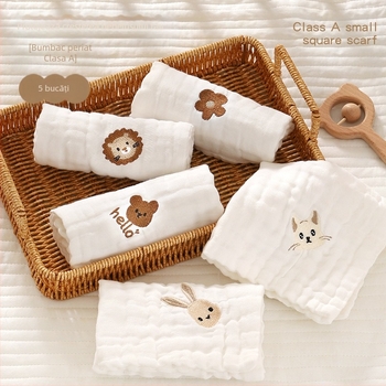  Bavete pentru salivație din bumbac ușor de vară, în formă pătrată, pentru copii 3–8 ani