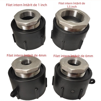 Adaptor pentru butoi IBC — filet de 2 inch la filet interior de 1 inch, conector din plastic