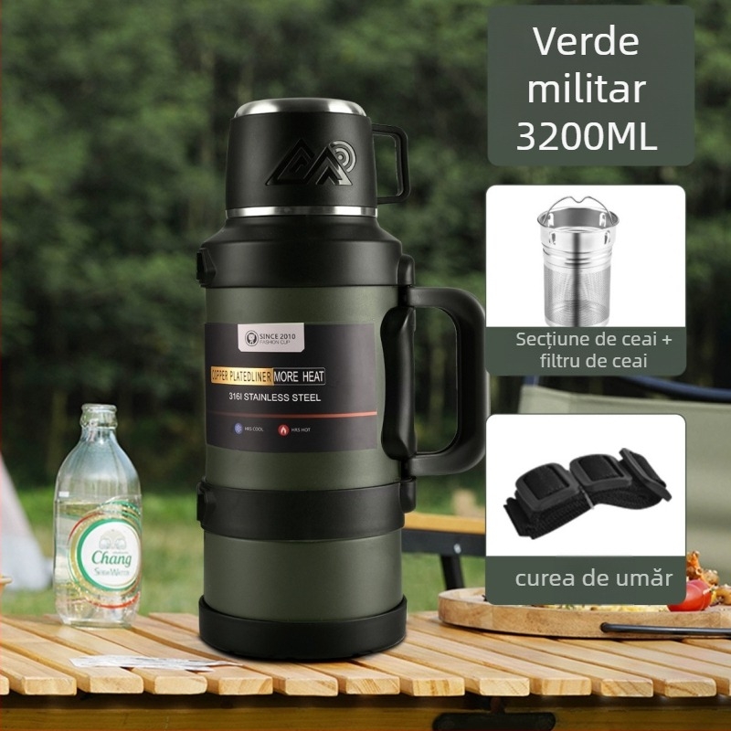 Termos pentru exterior – oțel inoxidabil 304, izolație 12–24 h, marcă Aowu, Termos, lansare toamnă-iarnă 2025