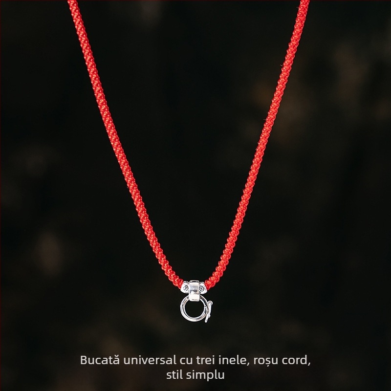 Colier unisex cu pandantiv, cataramă și șnur Passepartout (Material: Ornamente din argint; Origine: Utilizare generală; Marcă: Altă; Calitatea metalului prețios: Altă; An: Altul)