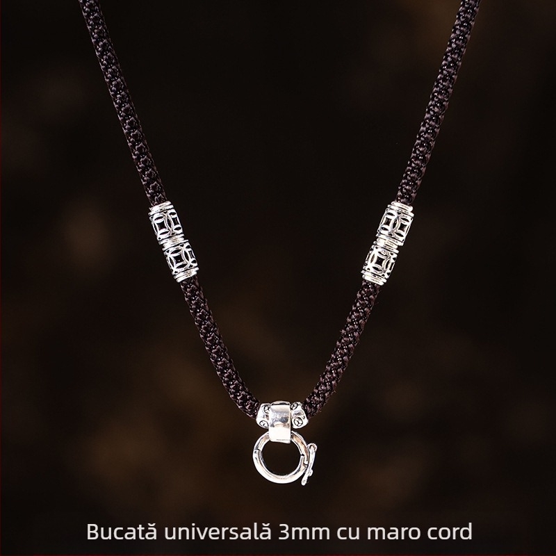 Colier unisex cu pandantiv, cataramă și șnur Passepartout (Material: Ornamente din argint; Origine: Utilizare generală; Marcă: Altă; Calitatea metalului prețios: Altă; An: Altul)