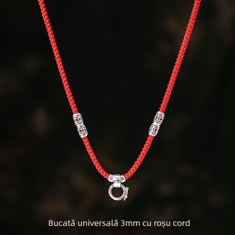Colier unisex cu pandantiv, cataramă și șnur Passepartout (Material: Ornamente din argint; Origine: Utilizare generală; Marcă: Altă; Calitatea metalului prețios: Altă; An: Altul)