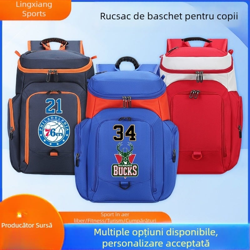 Rucsac de antrenament pentru copii – rucsac colorat de baschet, cu capacitate mare de depozitare, pentru cluburi