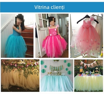 Rolă de plasă din tif ultra-moale pentru proiecte DIY (tulle), 50 yarzi