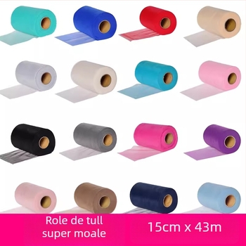 Rolă de plasă din tif ultra-moale pentru proiecte DIY (tulle), 50 yarzi
