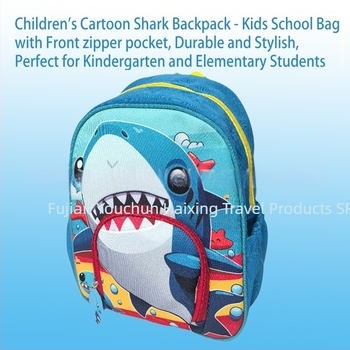 Rucsac pentru copii de grădiniță, imprimeu rechin, din stofă Oxford, respirabil și rezistent la uzură, bretele curbate