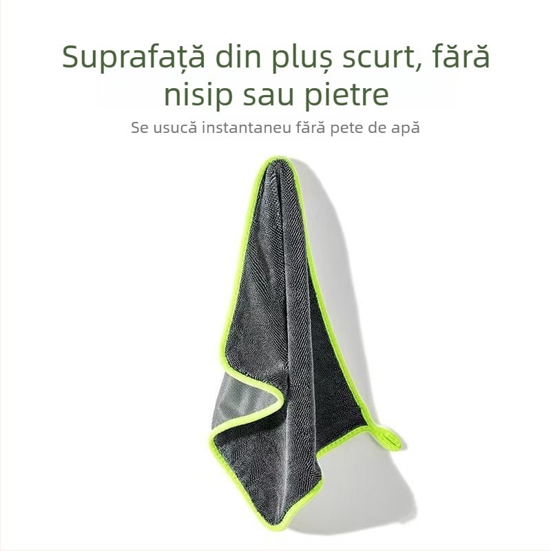 Prosop de spălat auto din microfibră, personalizat, absorbant, margine împletită mică