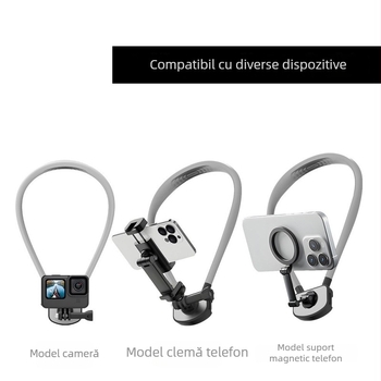 Suport din silicon pentru piept pentru cameră de acțiune și suport magnetic pentru telefon, pentru streaming live și filmare în timpul ciclismului, eliberare rapidă
