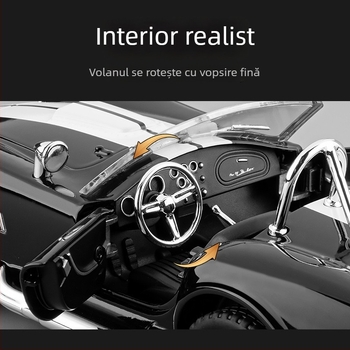 Jiaye 1:22 Cobra Cabriolet - Model de mașină din aliaj, cu sunet și lumină, jucărie cu tragere înapoi