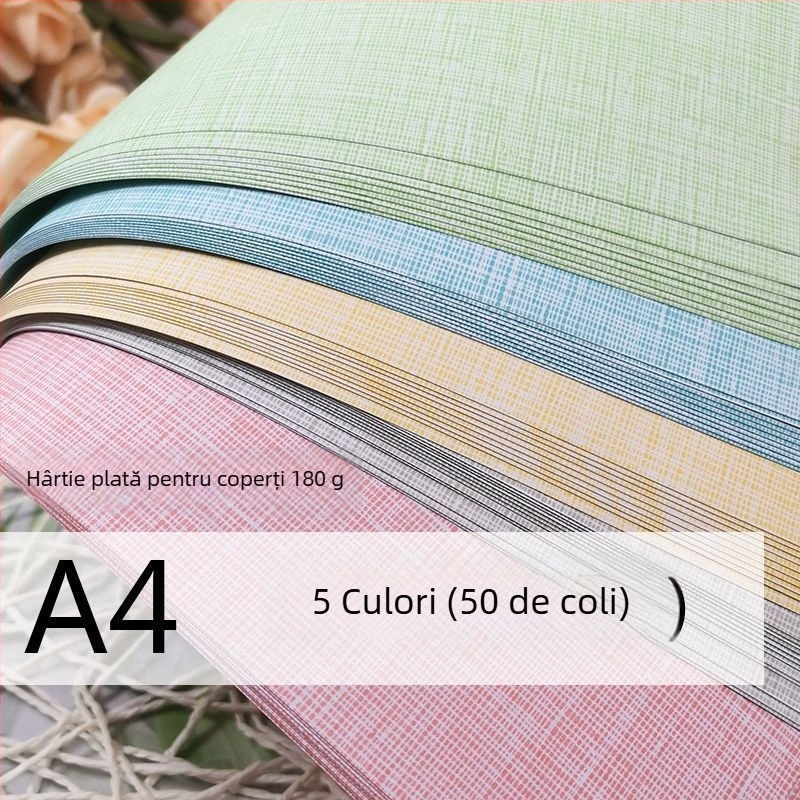 Hârtie de copertă cu textură de piele, plată, dimensiuni A3/A4, 180 g/m²