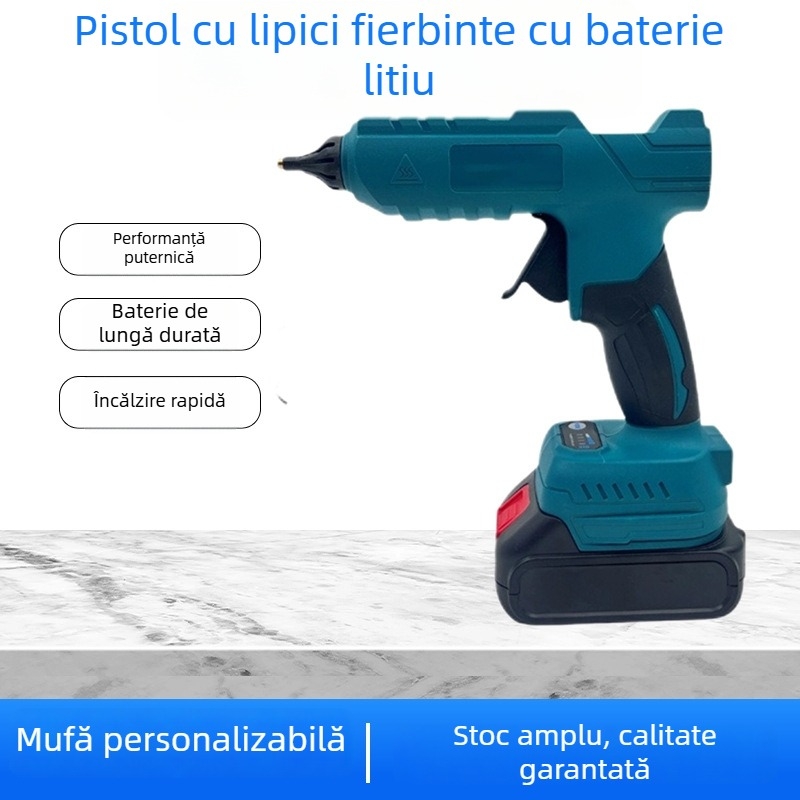 Pistol de lipit în stil Makita, 11 mm, cu baterie litiu, reîncărcabil, puternic, portabil, fără fir, pentru DIY acasă