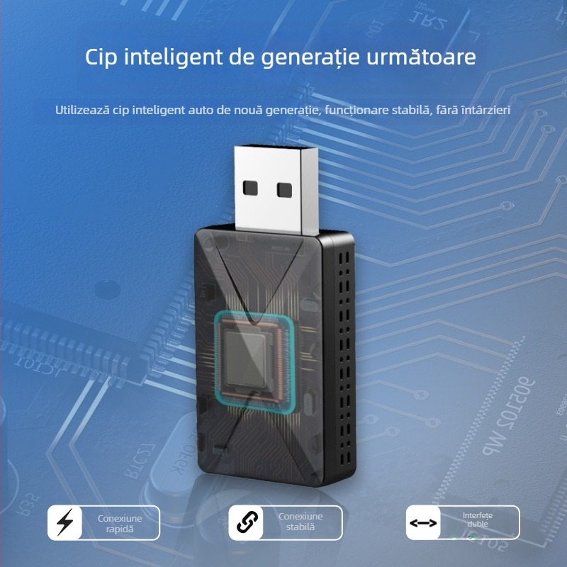 Cutie USB CarPlay, trecere de la cablat la CarPlay wireless, două în una, oglindire Android pentru autoturism