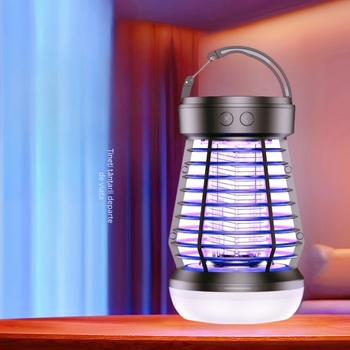 Lampă pentru țânțari cu capcană automată, șoc electric, lampă de camping de urgență, lampă portabilă reîncărcabilă pentru exterior