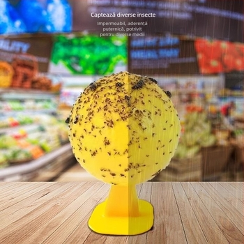 Capcană pentru muște de fructe, pentru interior, pentru insecte zburătoare mici, cu bilă lipicioasă