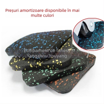 Covoraș din cauciuc pentru podea, pentru sală de sport și bandă de alergare — amortizare a vibrațiilor, izolare fonică, covoraș cu puncte colorate, protecții pentru picioarele mobilierului